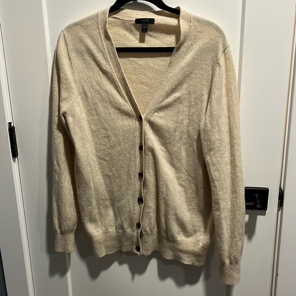 J Crew Oatmeal Wool Cashmere Blend Oversized Cardigan - Picture 1 of 6